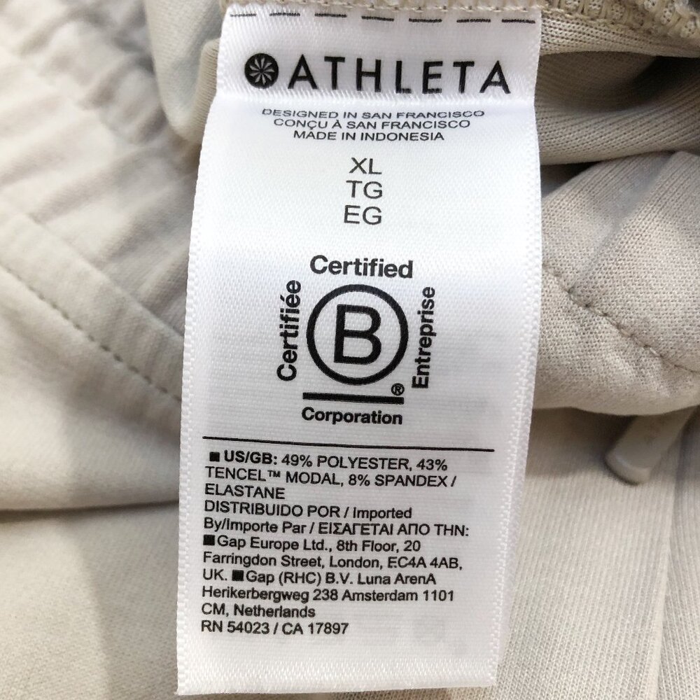 EUC ATHLETA Seasoft Mid-Rise Straight Crop Pant 982929 in Abalone Ivory Grey XL - Picture 14 of 15